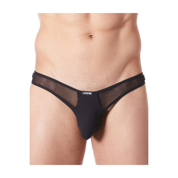 String noir sexy avec fine résille 